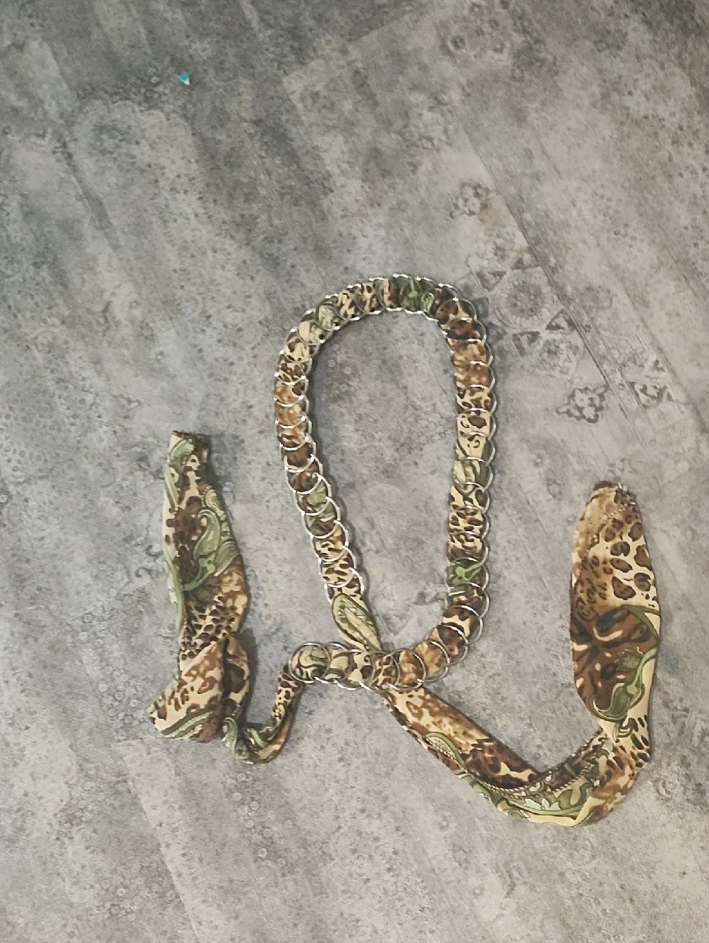 Stylish Green & Brown Patterned Scarf Belt